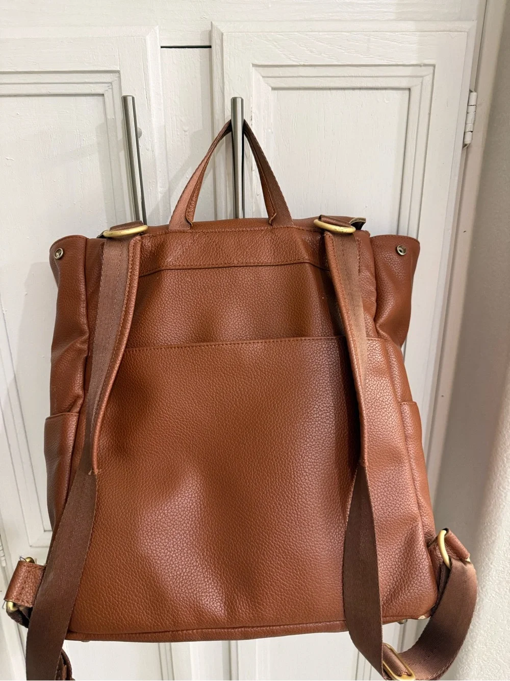 Freshly Picked Classic Cognac Diaper Bag Backpack Brown